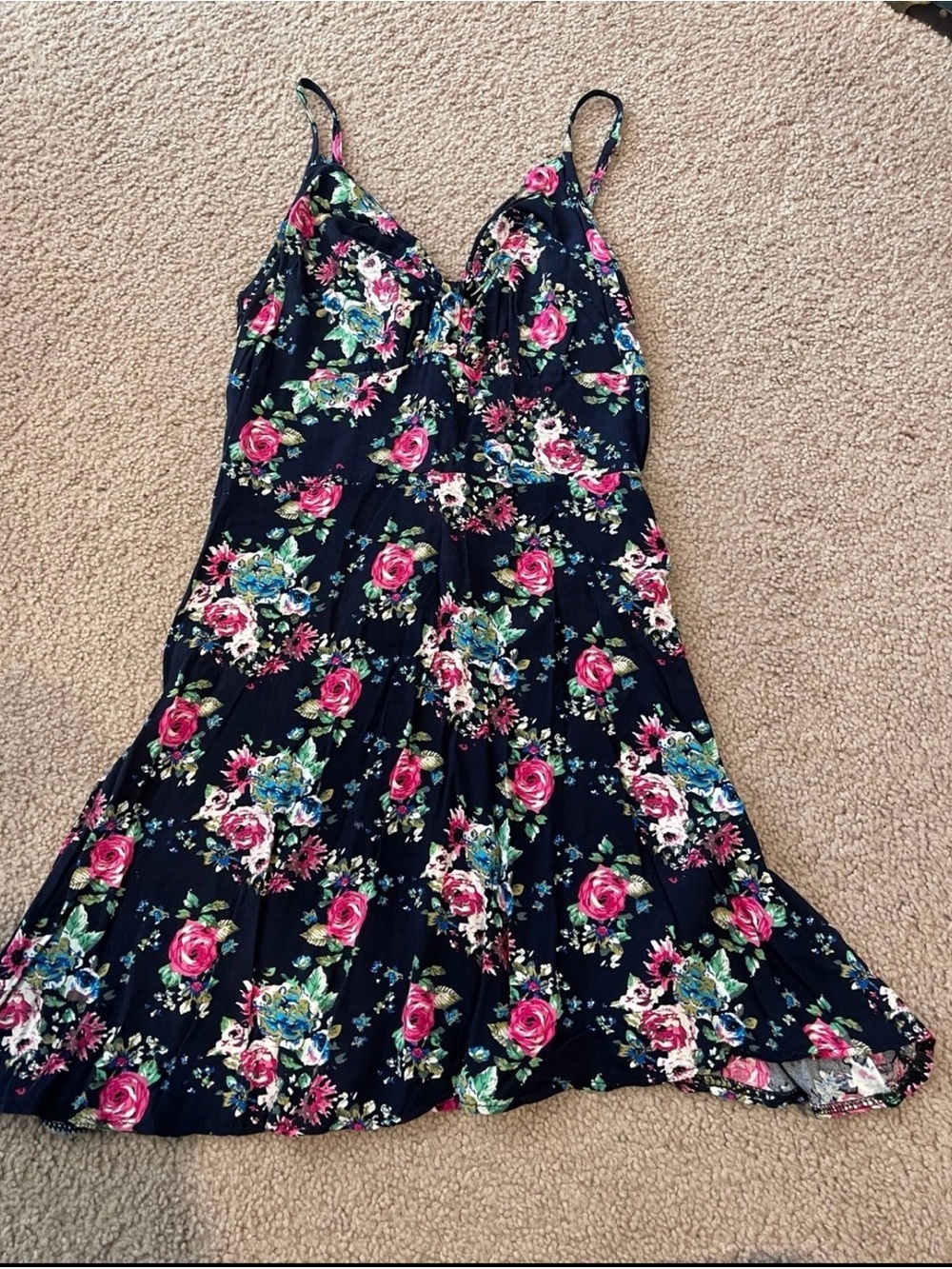 Fashion Junior Summer Boho Retro  Lightweight Floral Mini Dress